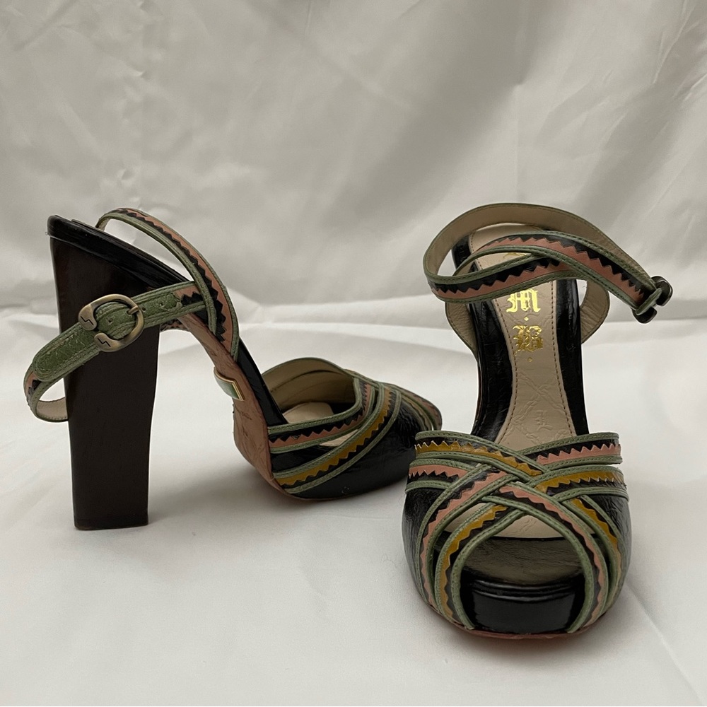 L.A.M.B. by Gwen Stefani Platform Peep Toe Heels with Ankle Strap